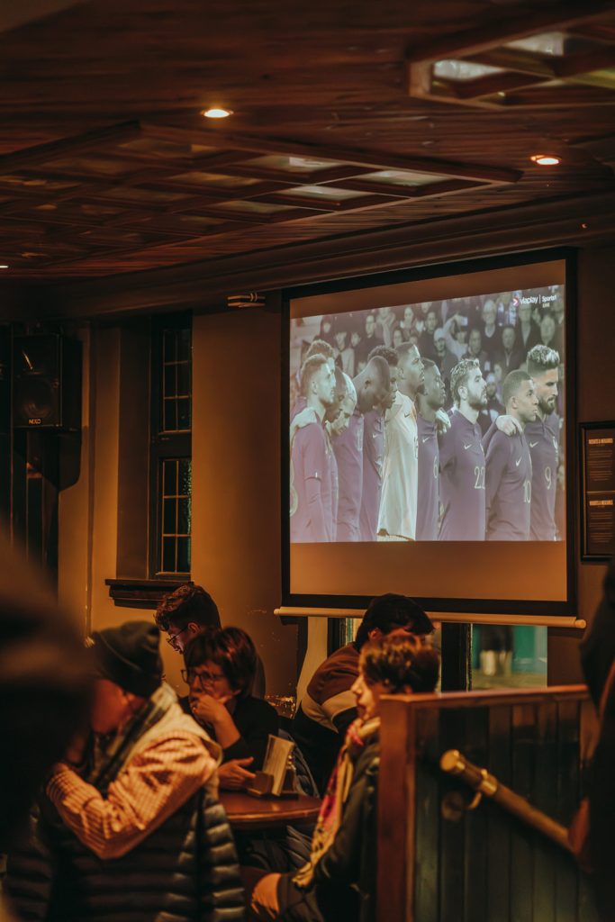 Projector showing football